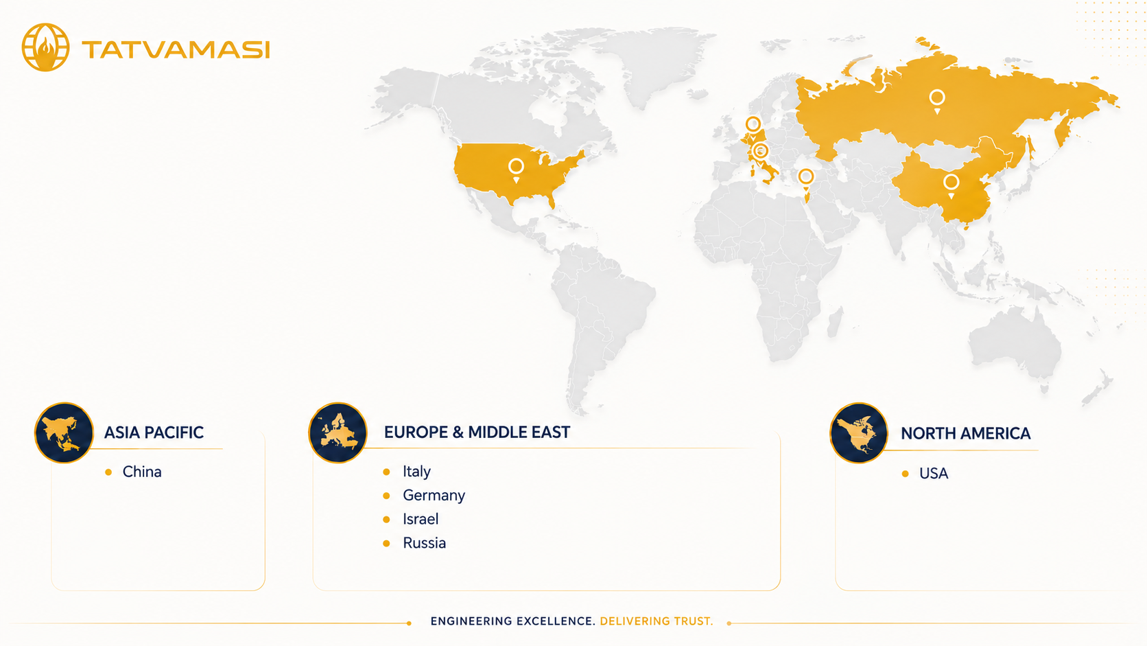 Global Presence Map - Tatvamasi Engineering